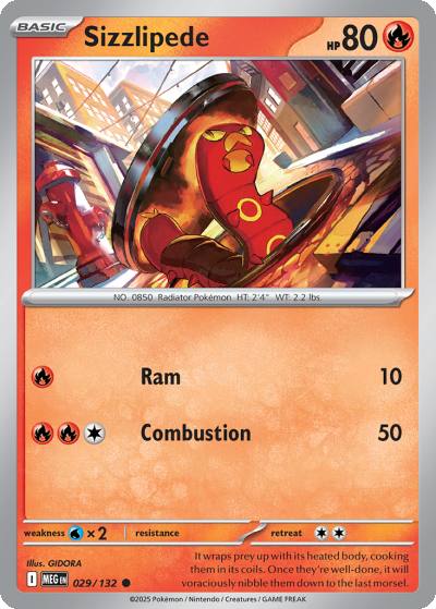 Sizzlipede 29/132 Mega Evolution Pokemon card