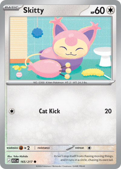 Skitty 165/217 Ascended Heroes Pokemon card
