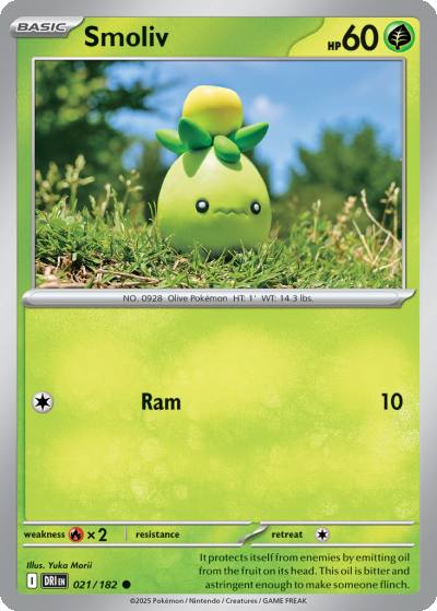 Smoliv 21/182 Destined Rivals Pokemon card