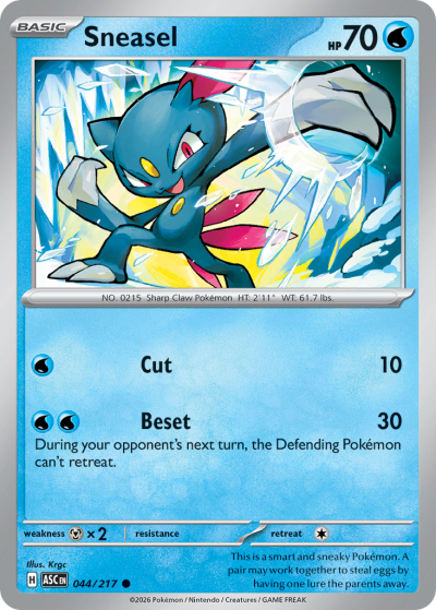 Sneasel 44/217 Ascended Heroes Pokemon card