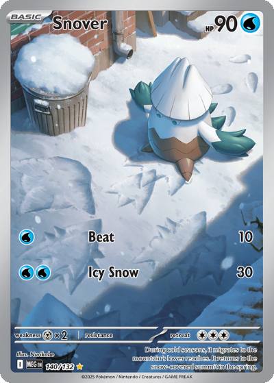 Snover 140/132 Mega Evolution Pokemon card