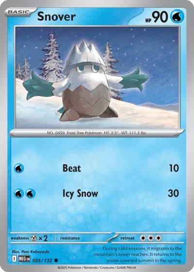 Snover 35/132 Mega Evolution Pokemon card