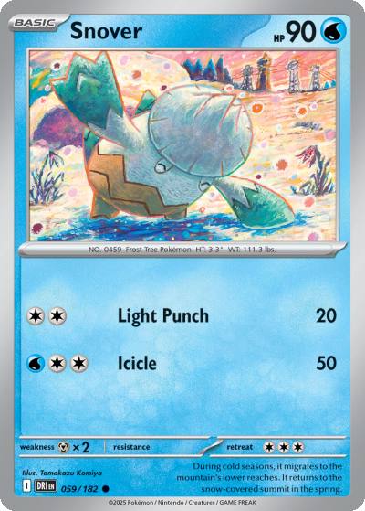 Snover 59/182 Destined Rivals Pokemon card