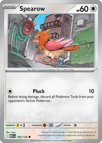 Spearow 102/132 Mega Evolution Pokemon card