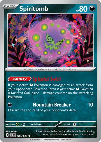 Spiritomb 87/132 Mega Evolution Pokemon card