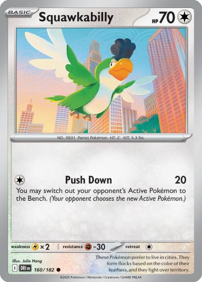 Squawkabilly 160/182 Destined Rivals Pokemon card