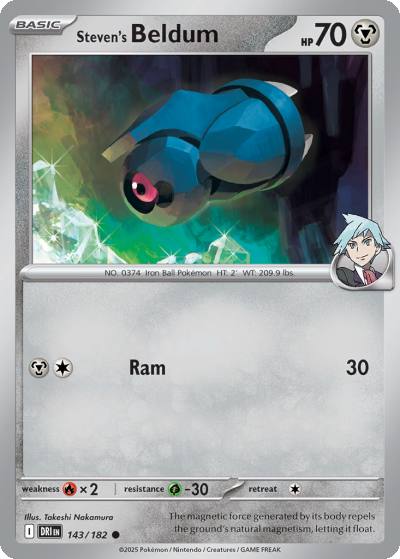 Steven's Beldum 143/182 Destined Rivals Pokemon card