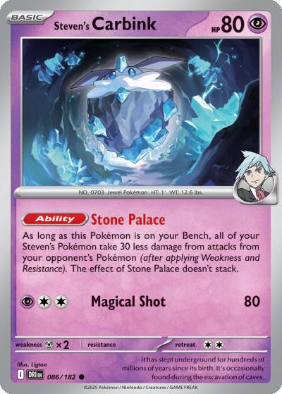 Steven's Carbink 86/182 Destined Rivals Pokemon card