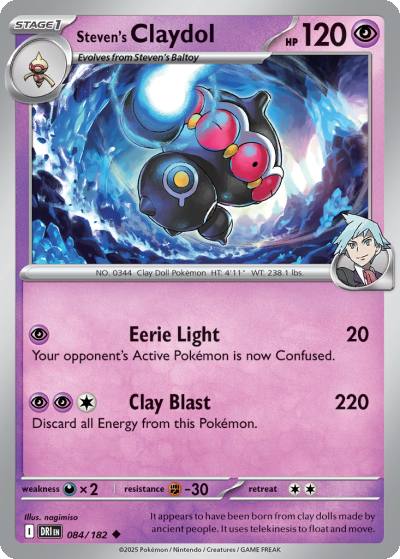 Steven's Claydol 84/182 Destined Rivals Pokemon card