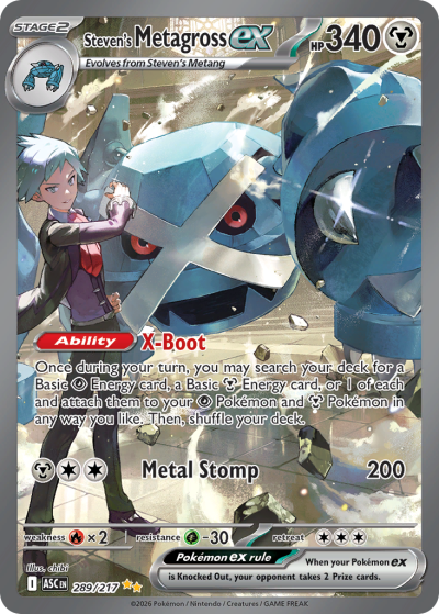 Steven's Metagross ex 289/217 Ascended Heroes Pokemon card