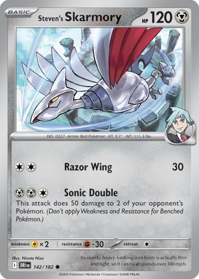 Steven's Skarmory 142/182 Destined Rivals Pokemon card