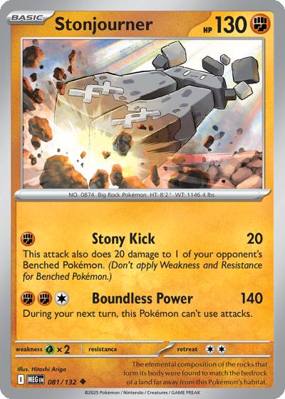 Stonjourner 81/132 Mega Evolution Pokemon card
