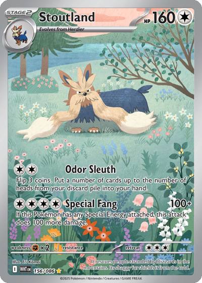 Stoutland 156/86 White Flare Pokemon card