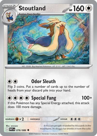 Stoutland 76/86 White Flare Pokemon card