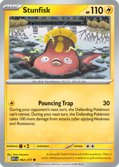Stunfisk 62/217 Ascended Heroes Pokemon card