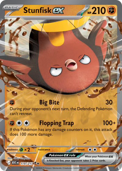 Stunfisk ex 114/217 Ascended Heroes Pokemon card