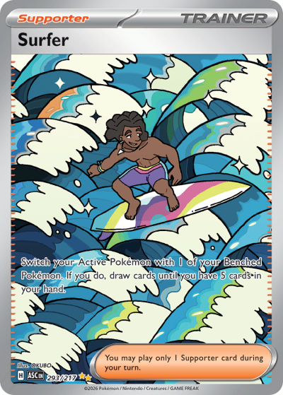 Surfer 293/217 Ascended Heroes Pokemon card