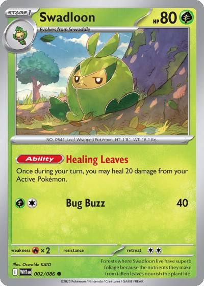 Swadloon 2/86 White Flare Pokemon card