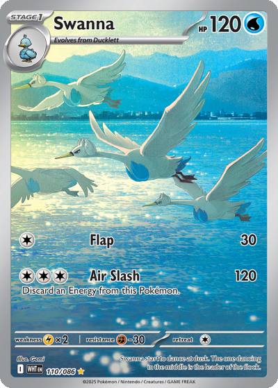 Swanna 110/86 White Flare Pokemon card