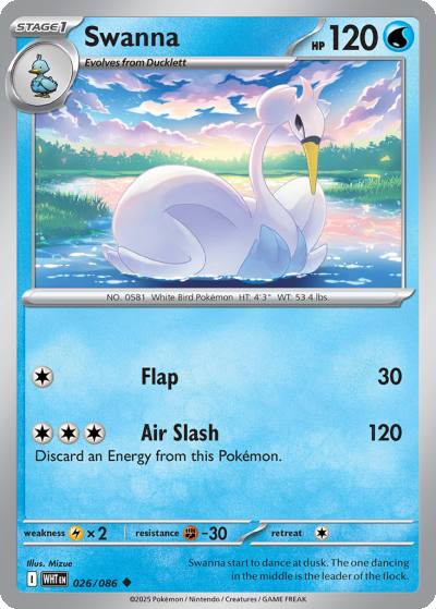 Swanna 26/86 White Flare Pokemon card