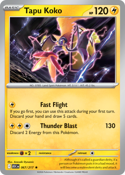 Tapu Koko 67/217 Ascended Heroes Pokemon card