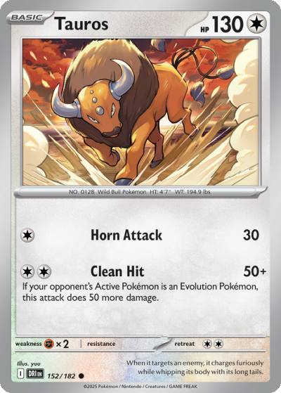 Tauros 152/182 Destined Rivals Pokemon card