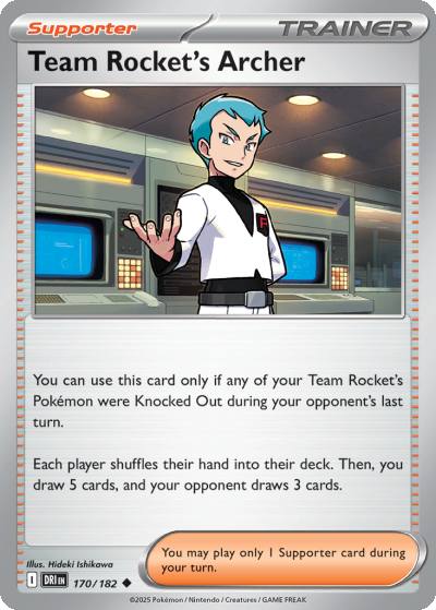 Team Rocket's Archer 170/182 Destined Rivals Pokemon card