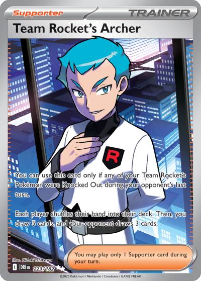 Team Rocket's Archer 223/182 Destined Rivals Pokemon card