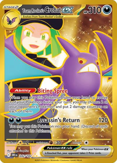 Team Rocket's Crobat ex 242/182 Destined Rivals Pokemon card