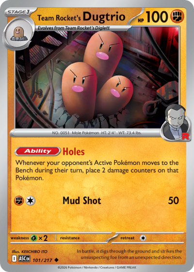 Team Rocket's Dugtrio 101/217 Ascended Heroes Pokemon card