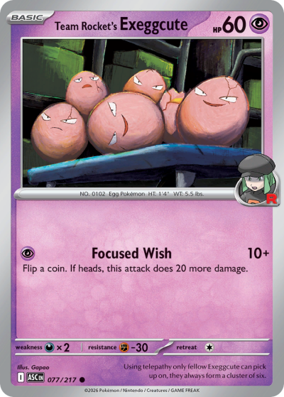Team Rocket's Exeggcute 77/217 Ascended Heroes Pokemon card
