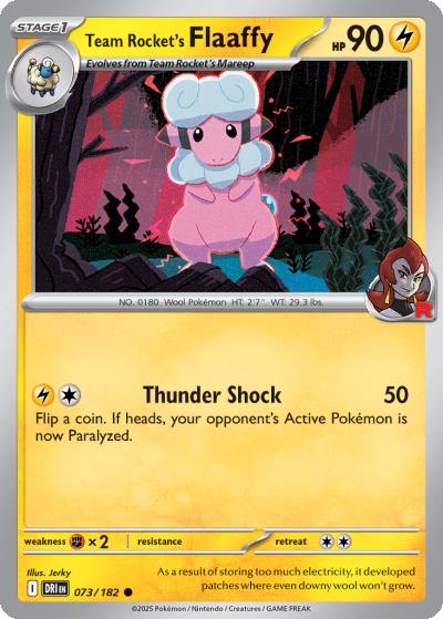 Team Rocket's Flaaffy 73/182 Destined Rivals Pokemon card