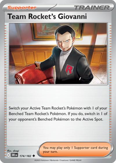Team Rocket's Giovanni 174/182 Destined Rivals Pokemon card
