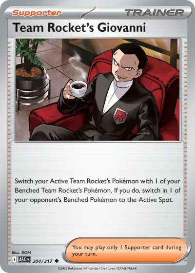 Team Rocket's Giovanni 204/217 Ascended Heroes Pokemon card