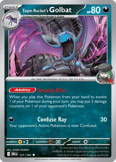 Team Rocket's Golbat 121/182 Destined Rivals Pokemon card