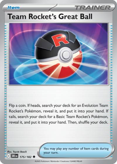 Team Rocket's Great Ball 175/182 Destined Rivals Pokemon card