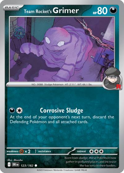 Team Rocket's Grimer 123/182 Destined Rivals Pokemon card