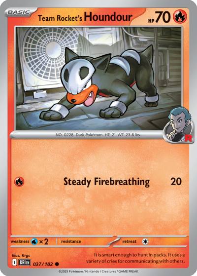 Team Rocket's Houndour 37/182 Destined Rivals Pokemon card