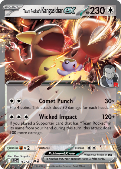 Team Rocket's Kangaskhan ex 162/217 Ascended Heroes Pokemon card