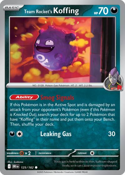 Team Rocket's Koffing 125/182 Destined Rivals Pokemon card