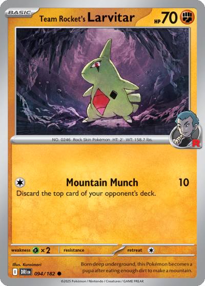 Team Rocket's Larvitar 94/182 Destined Rivals Pokemon card