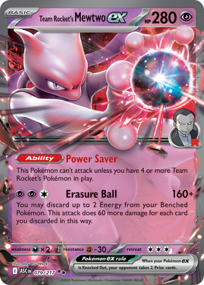 Team Rocket's Mewtwo ex 79/217 Ascended Heroes Pokemon card