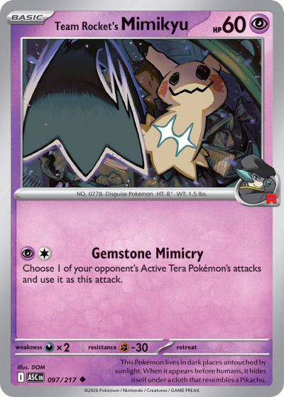 Team Rocket's Mimikyu 97/217 Ascended Heroes Pokemon card