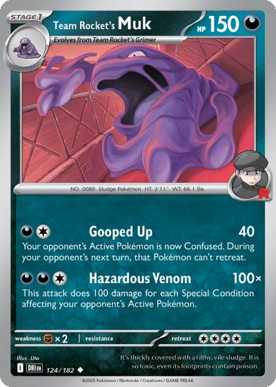 Team Rocket's Muk 124/182 Destined Rivals Pokemon card