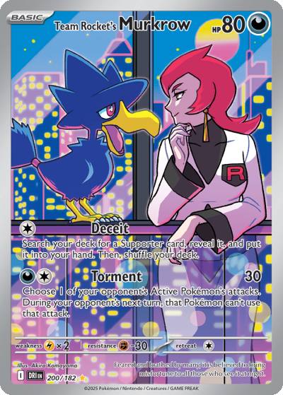 Team Rocket's Murkrow 200/182 Destined Rivals Pokemon card