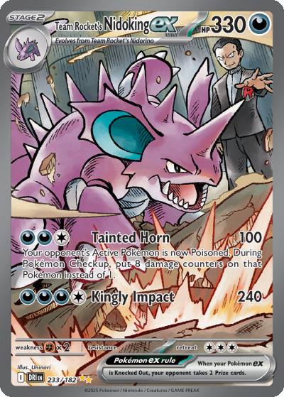 Team Rocket's Nidoking ex 233/182 Destined Rivals Pokemon card
