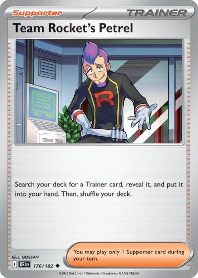 Team Rocket's Petrel 176/182 Destined Rivals Pokemon card