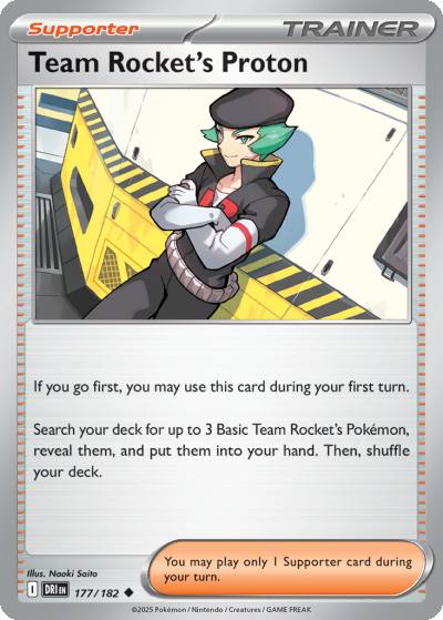 Team Rocket's Proton 177/182 Destined Rivals Pokemon card