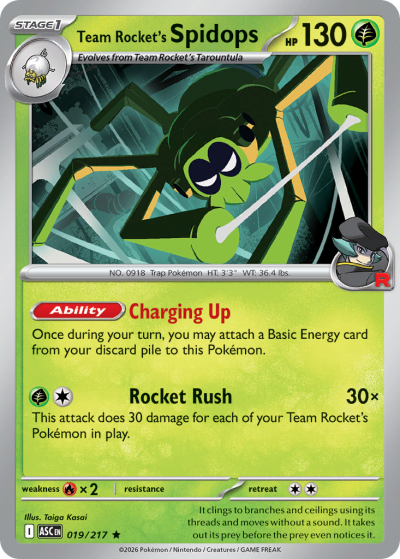 Team Rocket's Spidops 19/217 Ascended Heroes Pokemon card