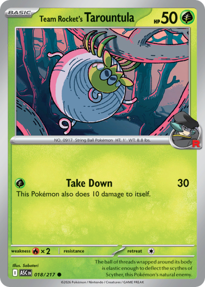 Team Rocket's Tarountula 18/217 Ascended Heroes Pokemon card